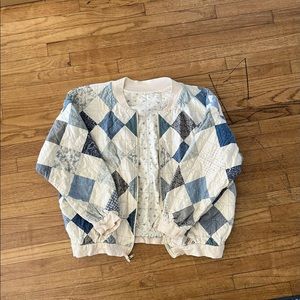 Crochet inspired zip up sweater